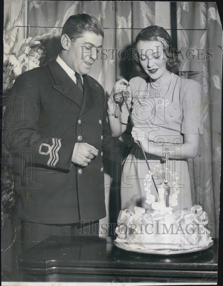 1946 Press Photo Edith Sylvia Fairbanks Marries Edward John Lord Stanley - Historic Images