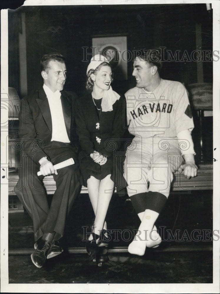 1940 Press Photo Dave Gilbert, Mr. Harvard, Mlle. Lorain, Tom Healey - Historic Images