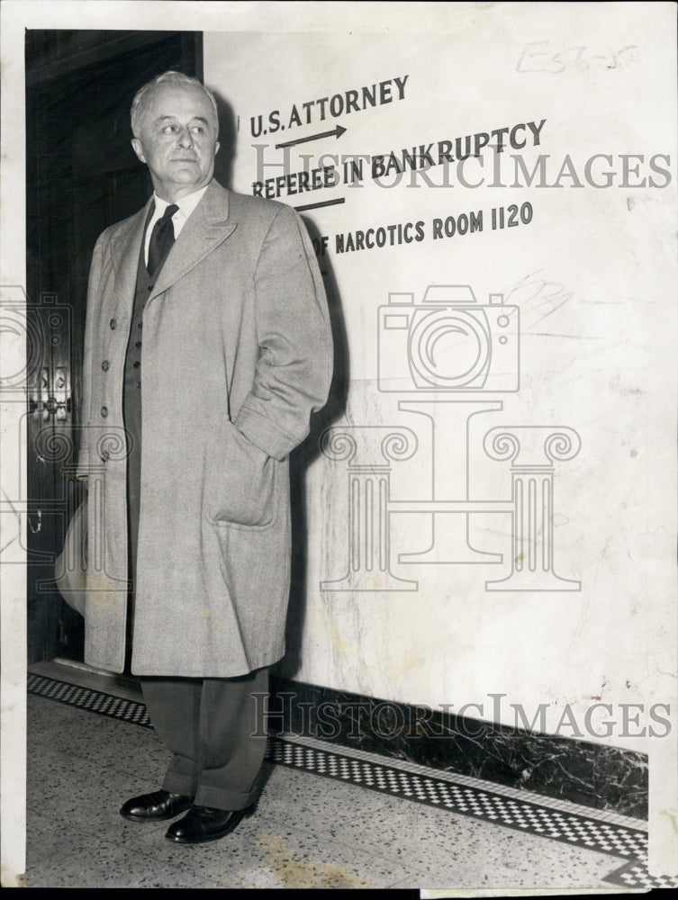 1954 Press Photo Worcester Dist Attorney Alfred Cindella - Historic Images