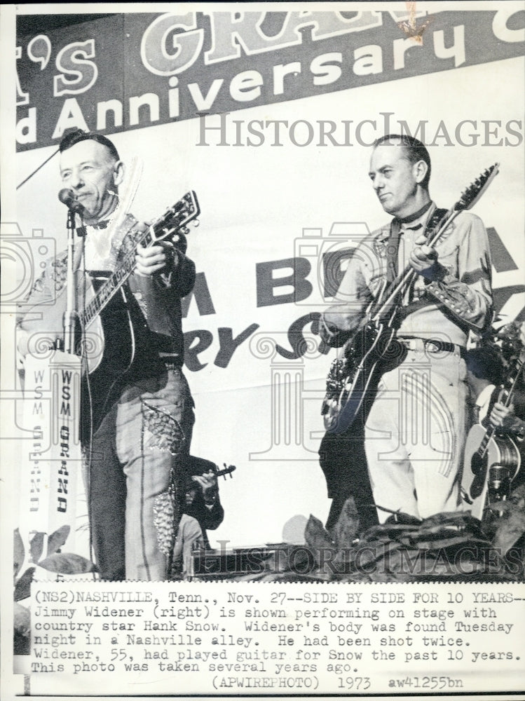 1973 Press Photo Jimmy Widener Performs With Hank Snow - Historic Images