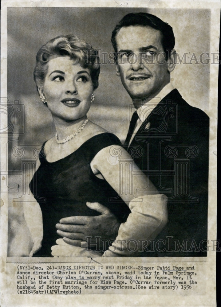 1956 Press Photo Singer Patti Page and dance director Charles O&#39;Curran - Historic Images