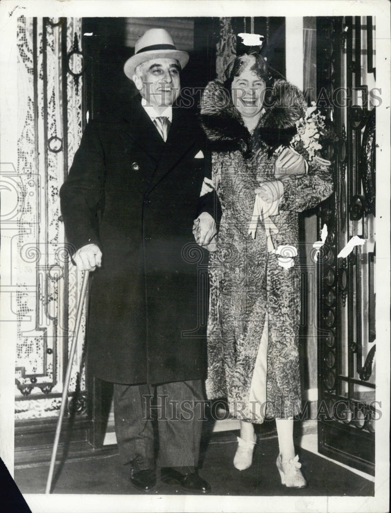 1935 Press Photo Mr &amp; Mrs. Joseph Davies Married - Historic Images