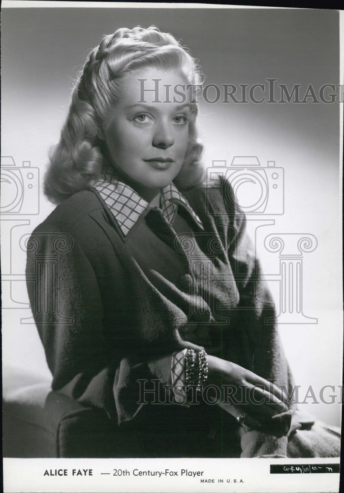 1951 Press Photo Actress Alice Faye - Historic Images