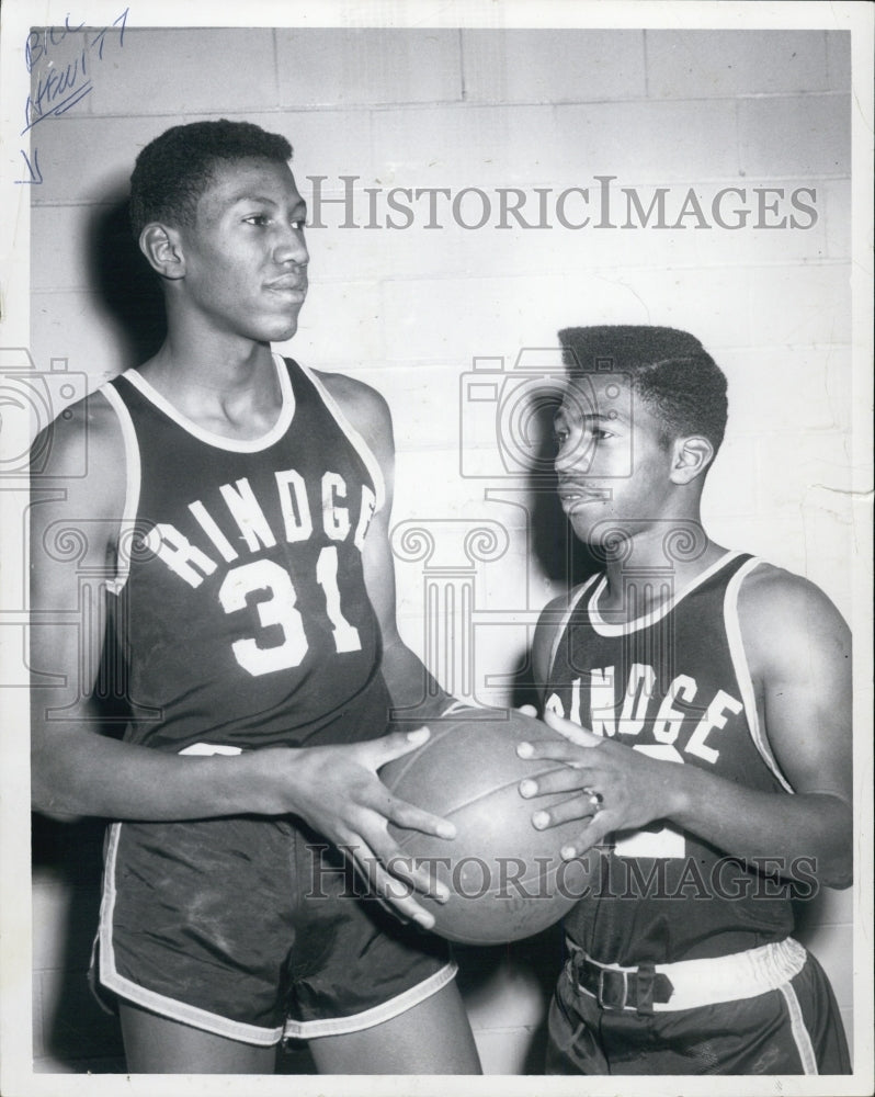 Press Photo Rindge Basketball Players Bill Hewitt And George Hewitt - Historic Images