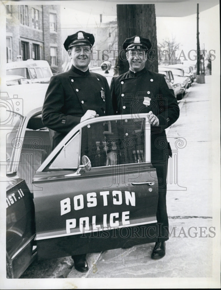 1965 Press Photo Heroes Day, Patrolmen Thomas Stack &amp; Joseph Tarantino - Historic Images