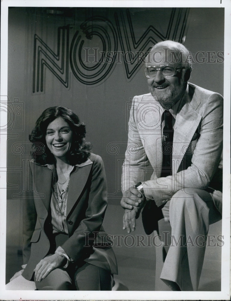 1977 Press Photo Jack Perkins and Linda Ellerbee star in "Now" - Historic Images