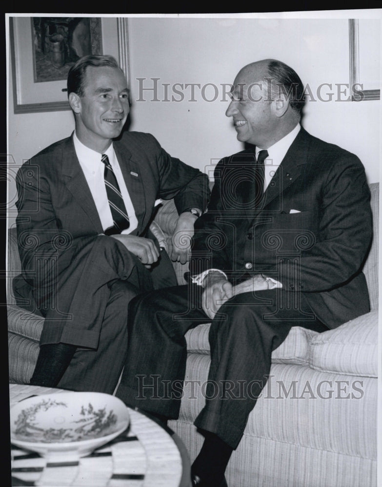 1958 Press Photo U.S. Senator Jacob Javits and Christian Herter, Jr. - Historic Images