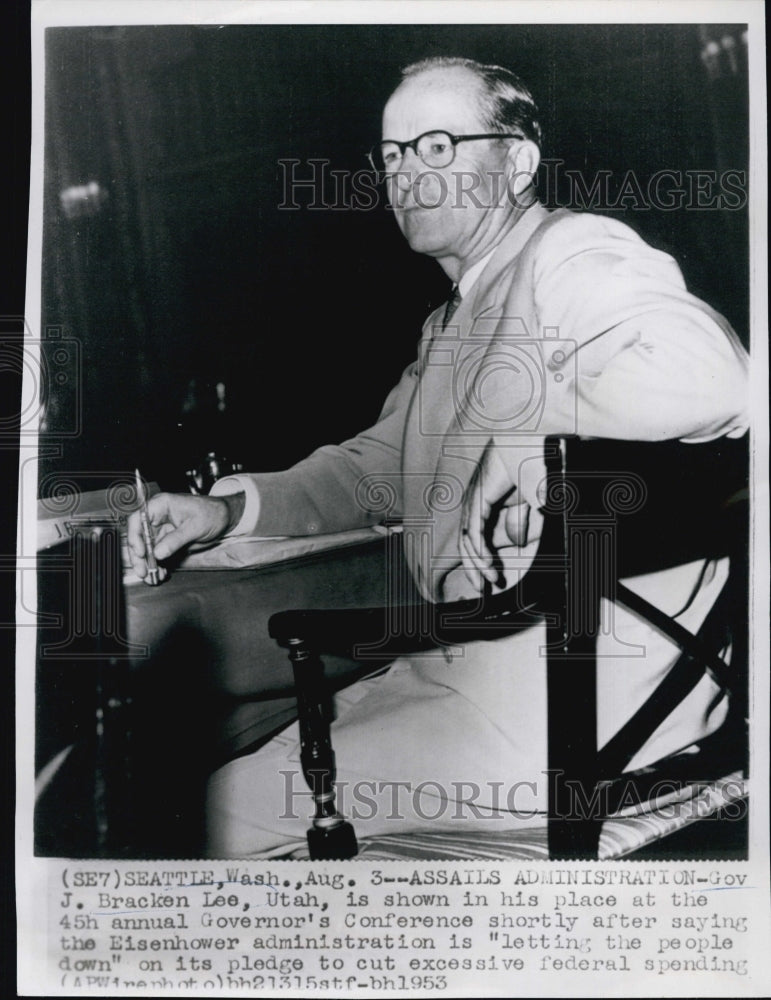 1953 Gov J Bracken Lee of Utah - Historic Images