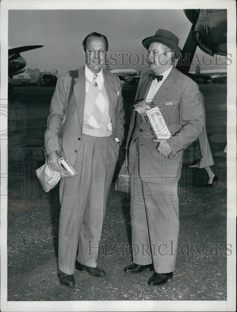 1954 Press Photo Mr Randolph Hearst Jr &amp; Frank Conniff - Historic Images