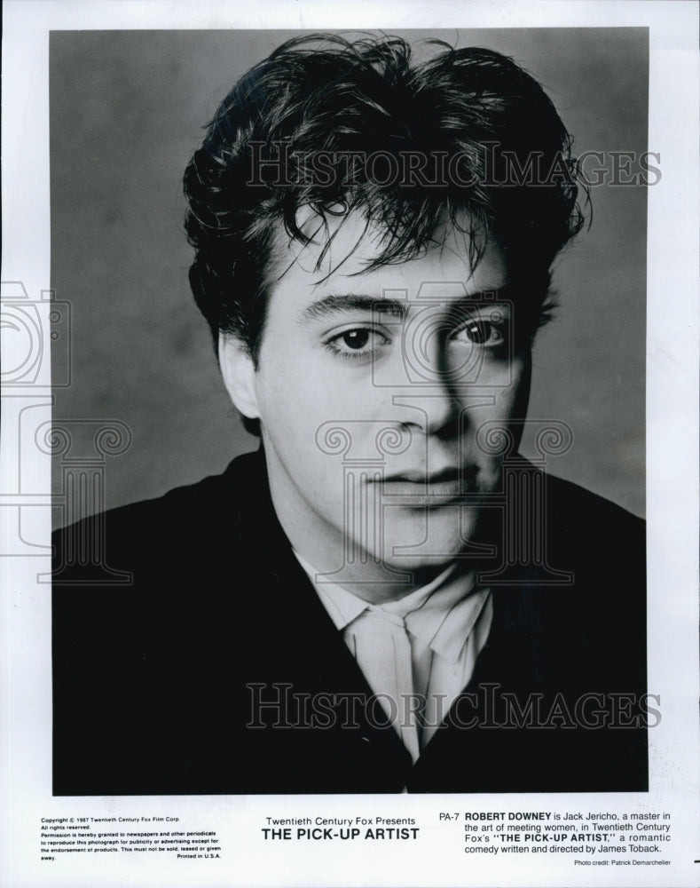 1993 Press Photo Robert Downey is Jack Jericho in &quot;The Pick-Up Artist&quot; - Historic Images