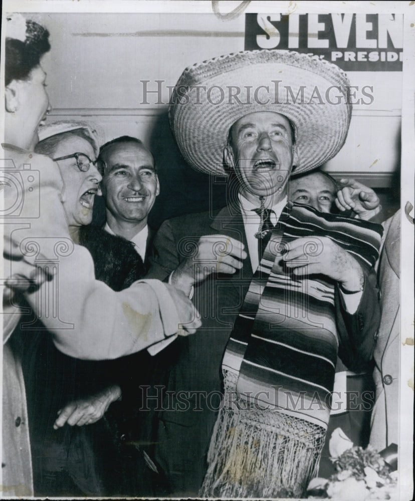 1956 Press Photo Adlai Stevenson,Democratic Presidential Cand. - Historic Images