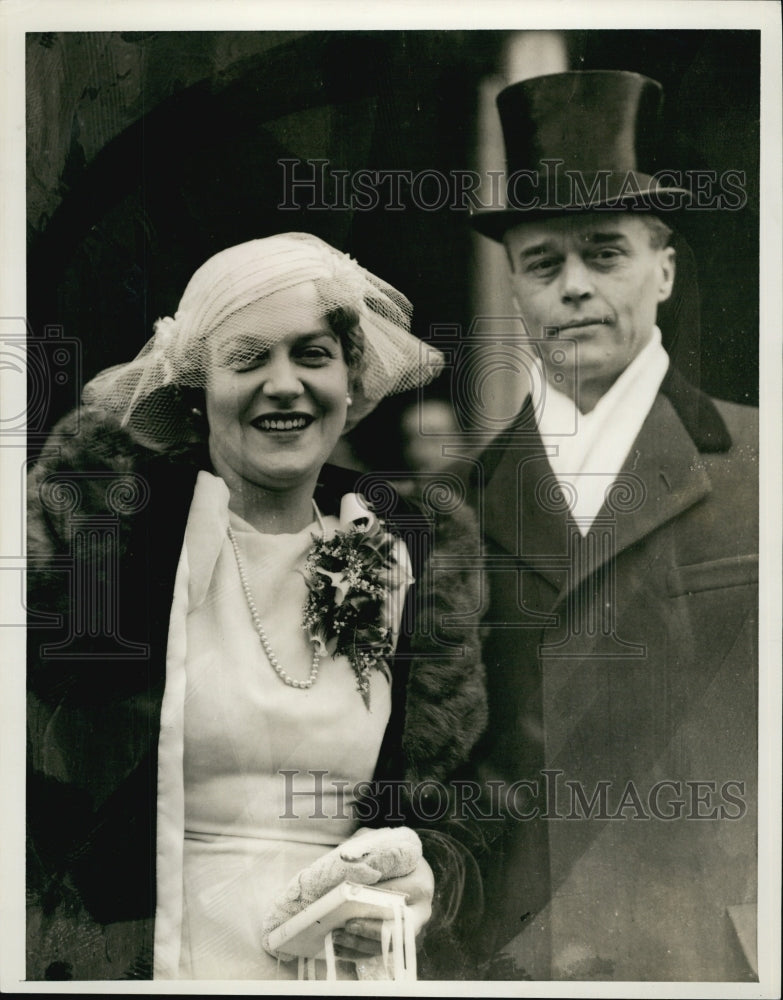 1933 Press Photo Mr. and Mrs Stanley Hillyer. - Historic Images