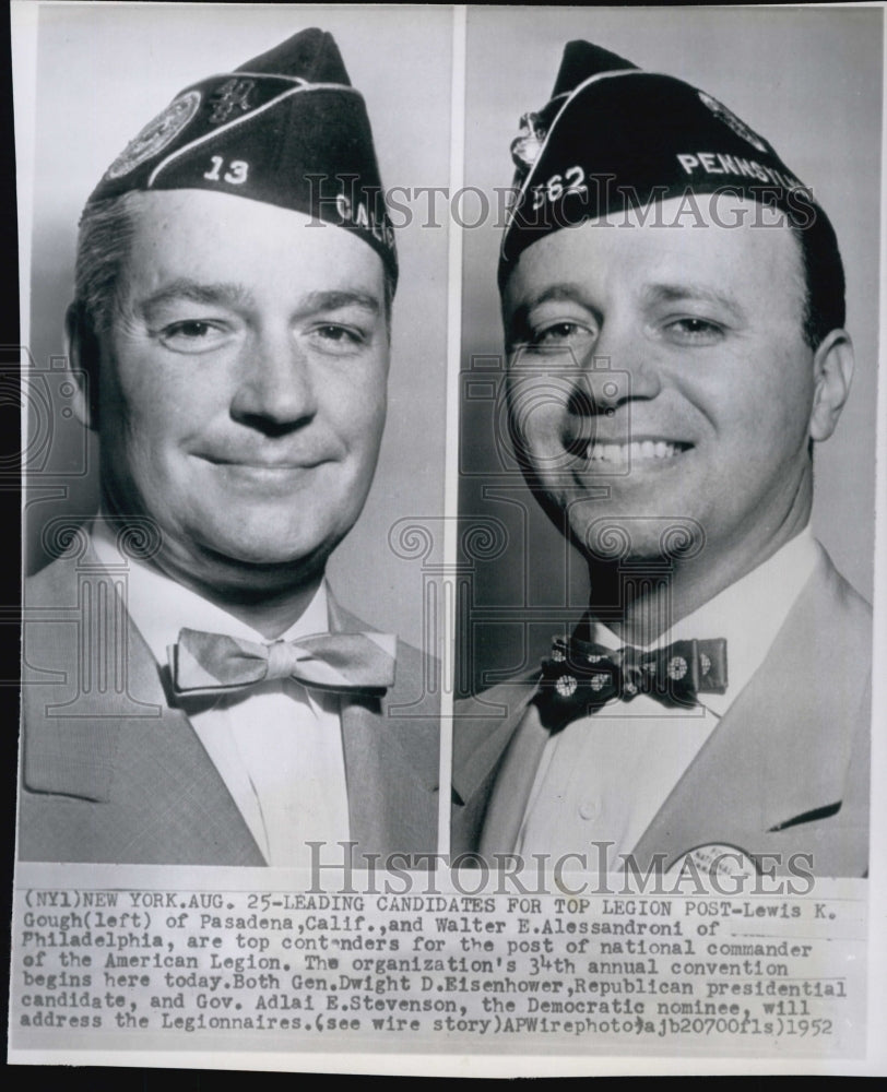 1952 Press Photo Lewis K. Gough and Walter E. Alessandroni are top contenders - Historic Images