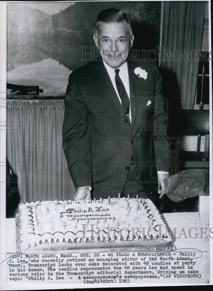 1965 Press Photo Philip K Lee A Newspaperman for 48 Years - Historic Images