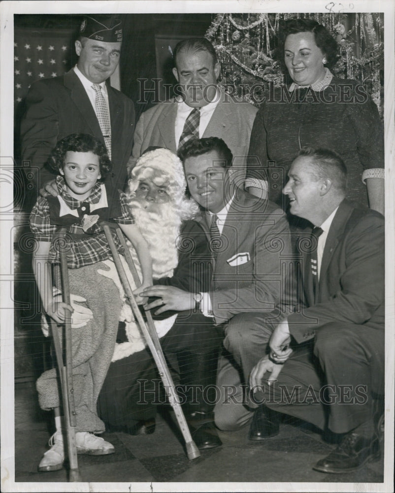 1956 Press Photo Annual Christmas Party for Cerebral Palsy Children. - Historic Images