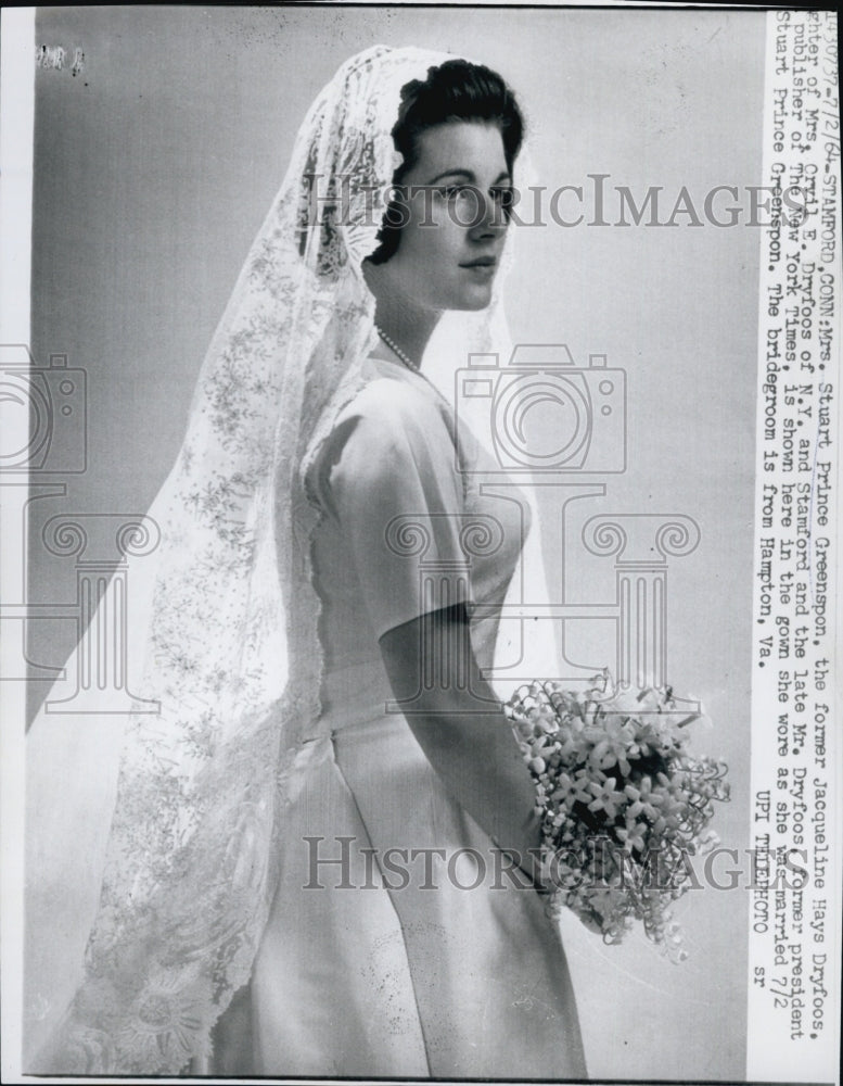 1964 Press Photo Mrs.Stuart Prince Greenspon. - Historic Images