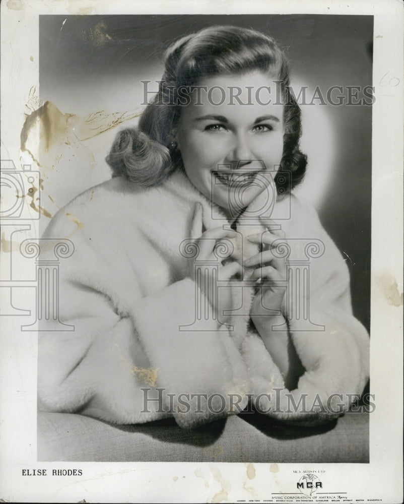 1954 Press Photo Singer Elise Rhodes for &quot;Carousal&quot; - Historic Images