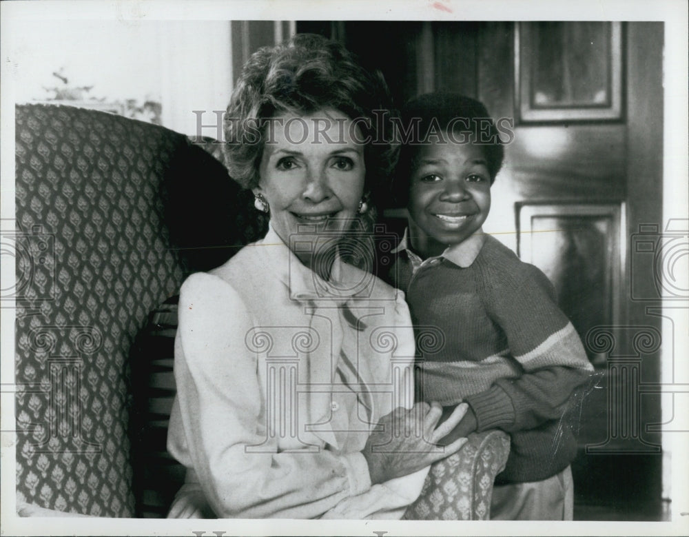 1983 Press Photo Gary Coleman Actor DIFF&#39;RENT STROKES Nancy Reagan Guest Star - Historic Images