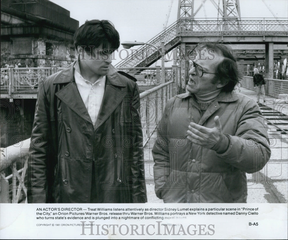 1981 Press Photo Treat Williams and Sidney Lumet in "Prince of the City" - Historic Images