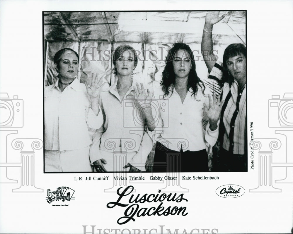 1996 Press Photo LUSCIOUS JACKSON Band Jill Cunniff Vivian Trimble Gabby Glaser - Historic Images