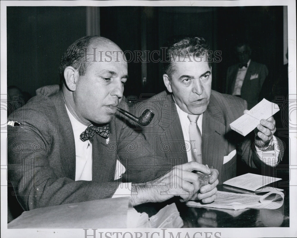 1956 Press Photo Attorney Robert Segal and Vincent Dinonno - Historic Images