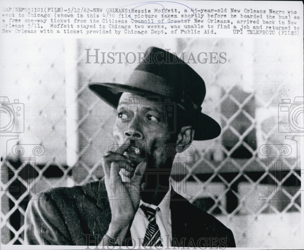 1962 Press Photo Rezzie Moffett,from New Orleans - Historic Images