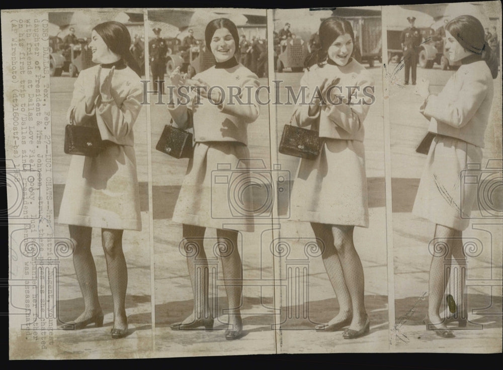 1968 Press Photo Mrs Patrick Nugent youngest daughter Pres Johnson in Dallas - Historic Images