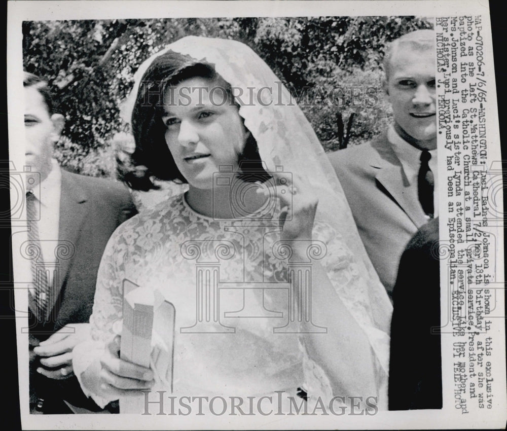 1965 Press Photo Luci Johnson Baptized as a Catholic - Historic Images