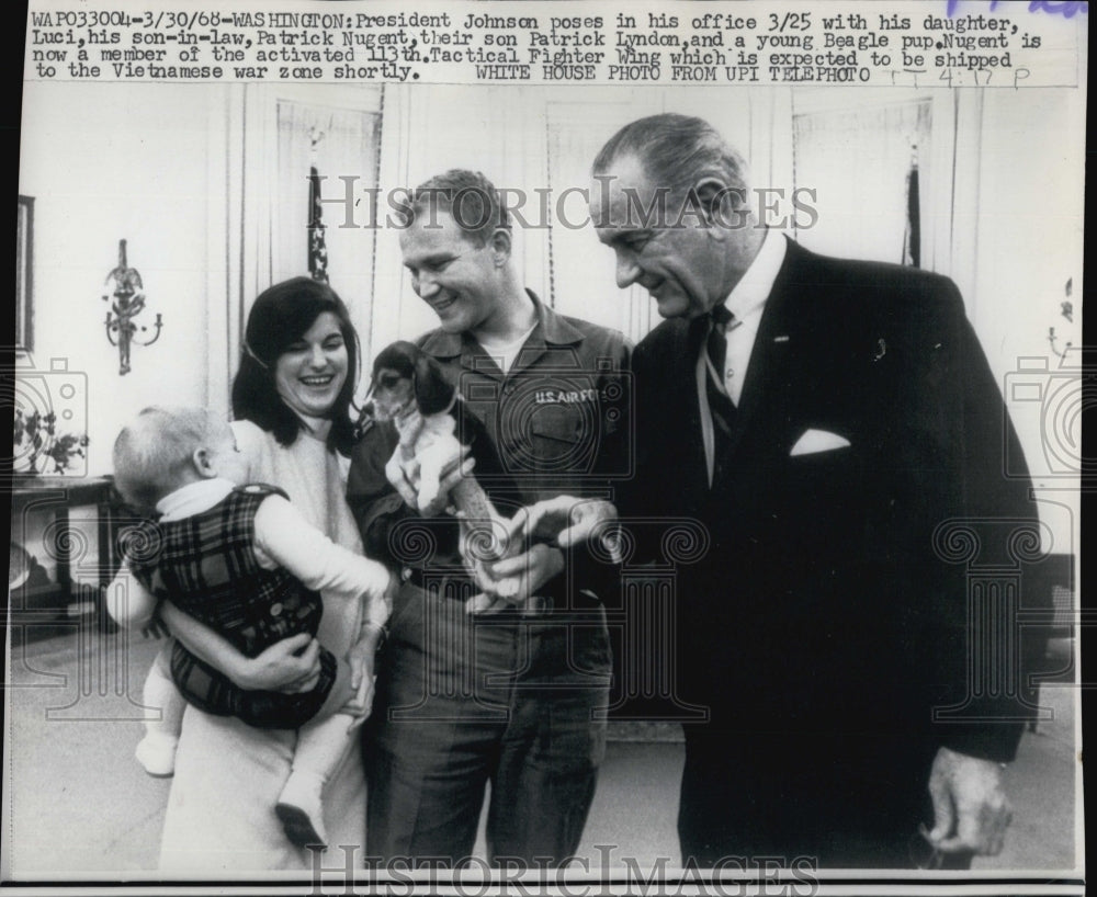 1968 Press Photo President Johnson,daughter Luci and family - Historic Images