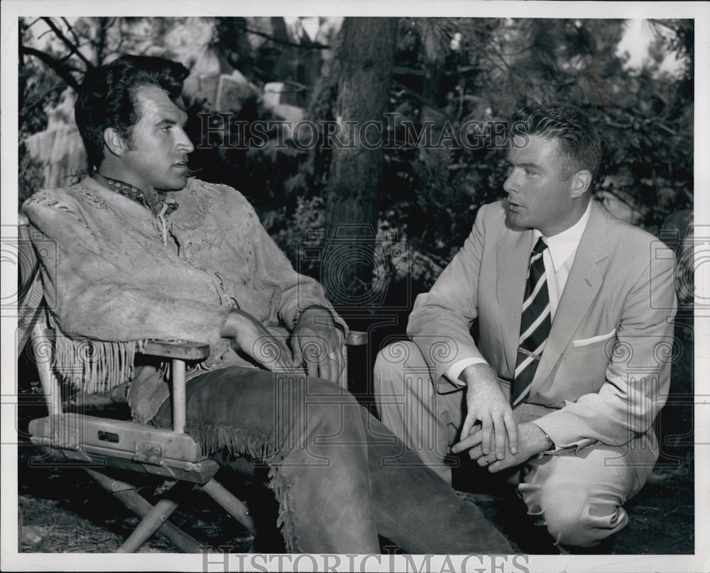 1954 Press Photo George Hill &amp; Fernando Lamas for &quot;Rose Maria&quot; - Historic Images