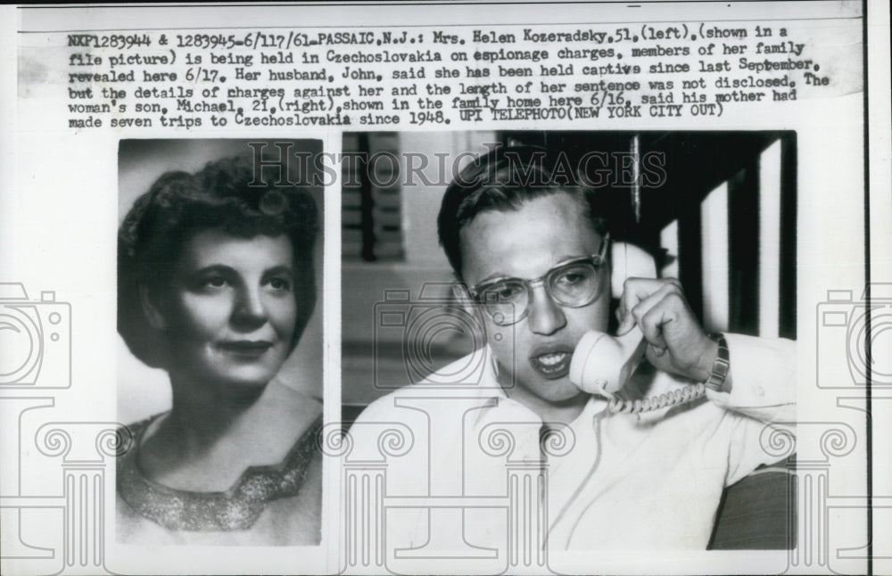 1961 Press Photo Mrs Helen Kozeradsky &amp; husbandShe is being held for espionage - Historic Images