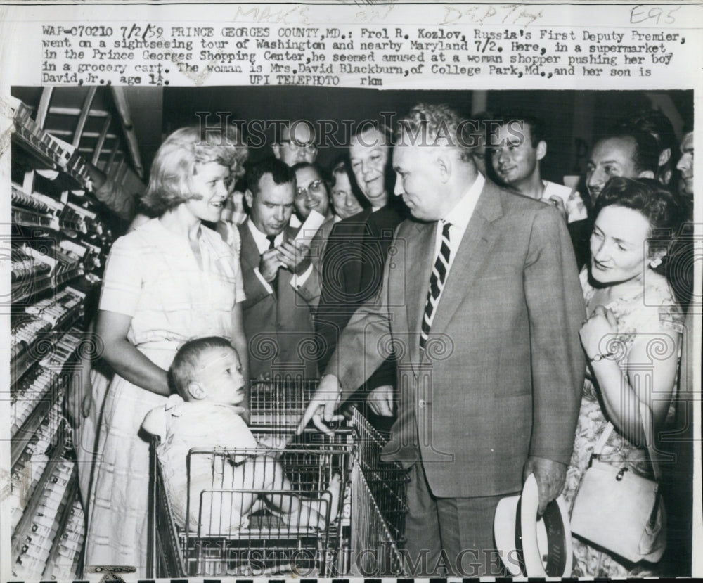 1959 Press Photo Frol R. Kozlov and Mrs. David Blackburn - Historic Images