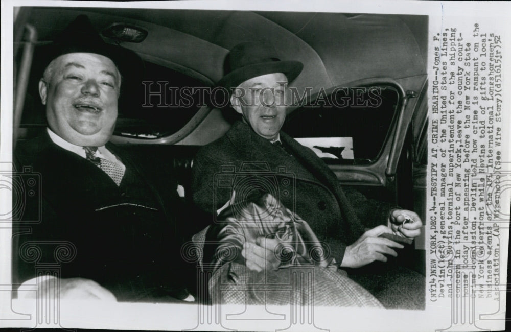 1952 Press Photo Jones F Devlin and John Nevins - Historic Images