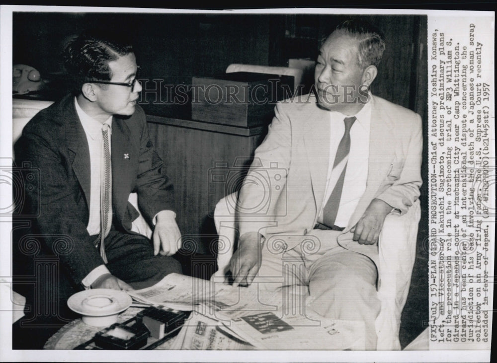 1957 Press Photo Atty Yoshiro Konawa and atty Kakuichi - Historic Images