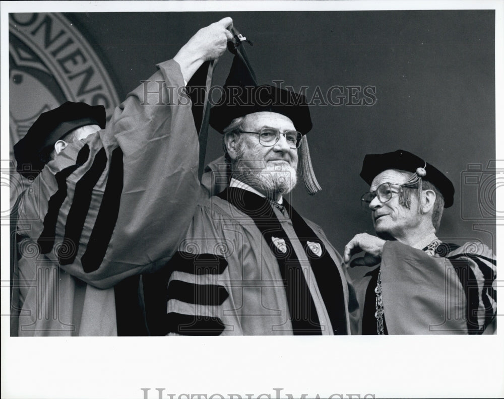 1993 Press Photo C. Everett Koop and B.U.President John Silber - Historic Images