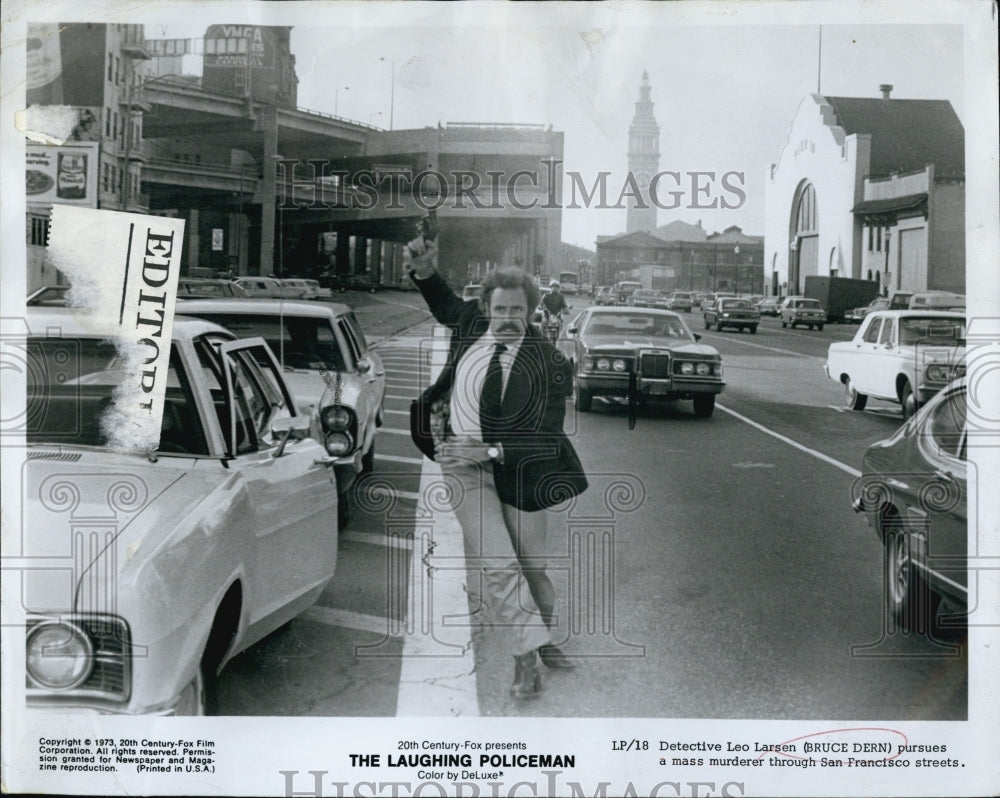 1973 Press Photo Bruce Dern as Leo Larsen in &quot;The Laughing Policeman&quot; - Historic Images