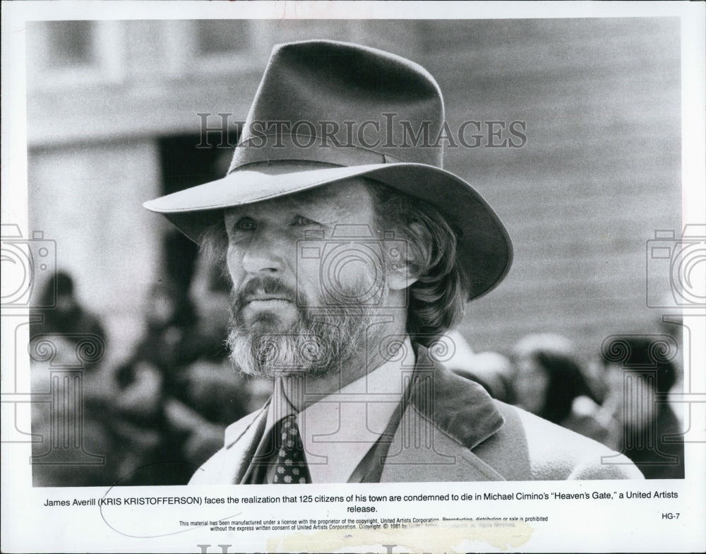 Press Photo Kris Kristofferson in &quot;Heaven&#39;s Gate&quot; - Historic Images