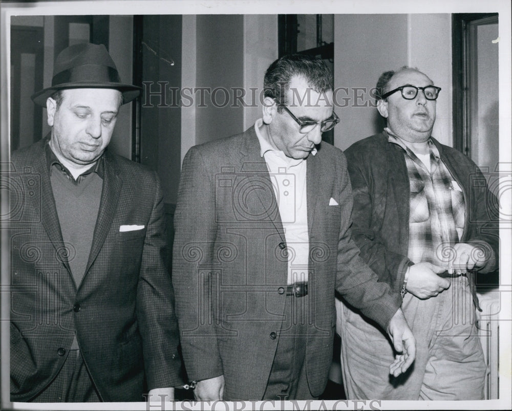 1962 Press Photo Khere Koollarian Al Mahanna John Margolis in court bookie raids - Historic Images