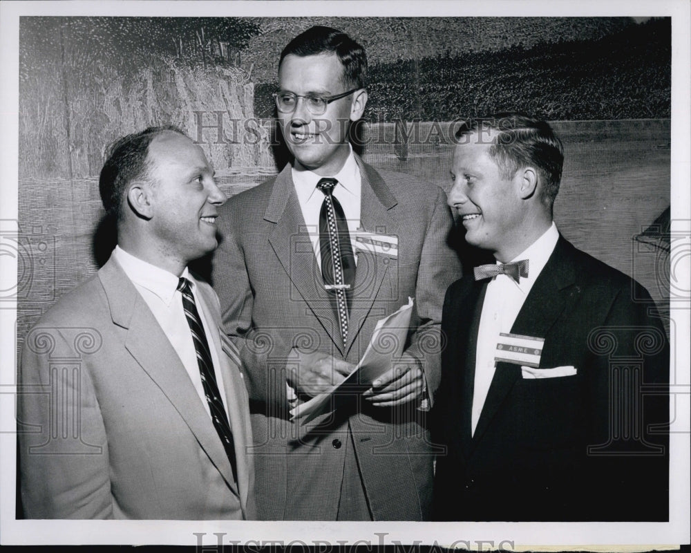 1955 Press Photo Lawrence Brozek,Marvin Parmelee &amp; J.A. Miller, - Historic Images