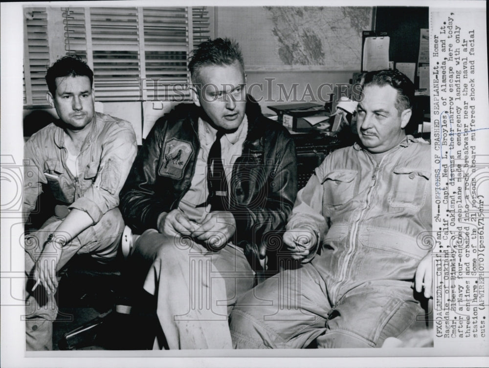 Press Photo Lt. Homer Ragsdale, Capt. N. Broyles, Lt. Cmdr. Binkley - Historic Images