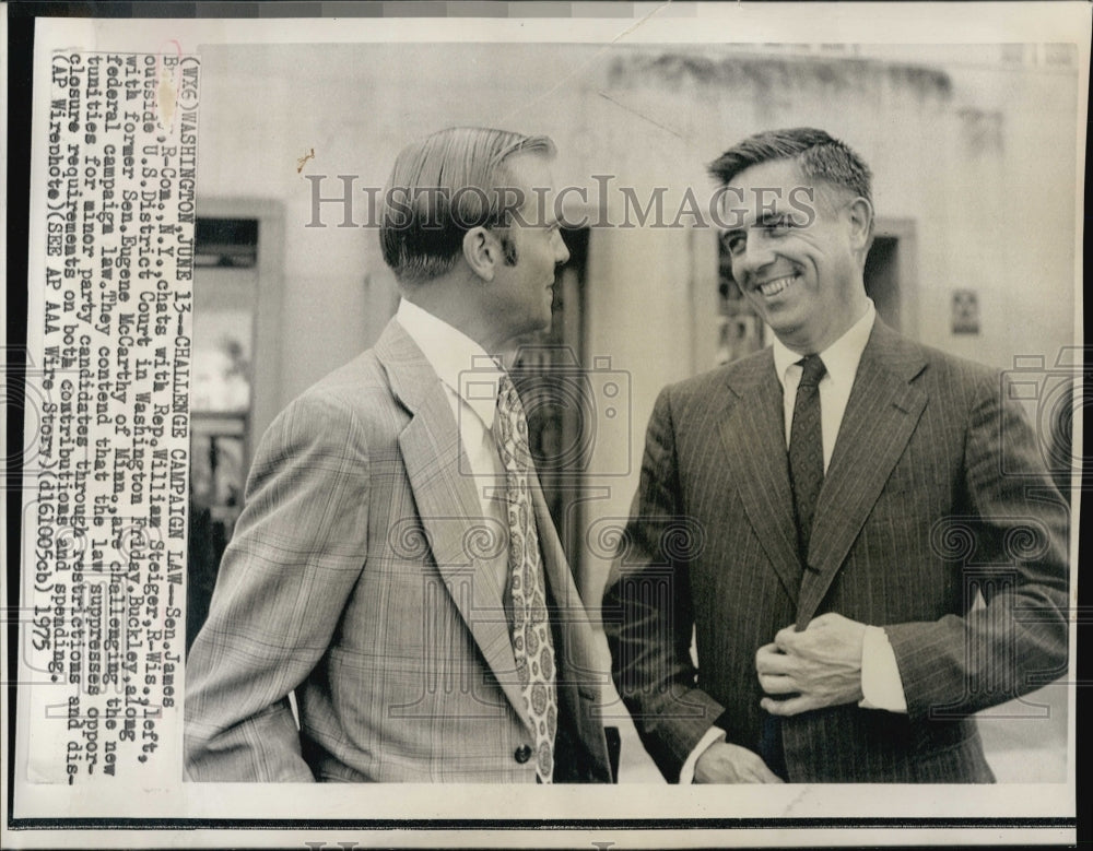 1975 Press Photo Senator James Buckley of NY & Rep Wm Steiger of Wis - Historic Images