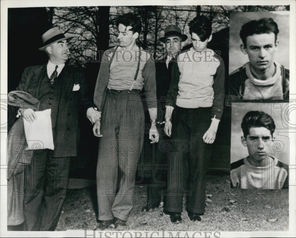 1940 Press Photo Walter Bujalski and James Quine, captured after a 12-mile chase - Historic Images