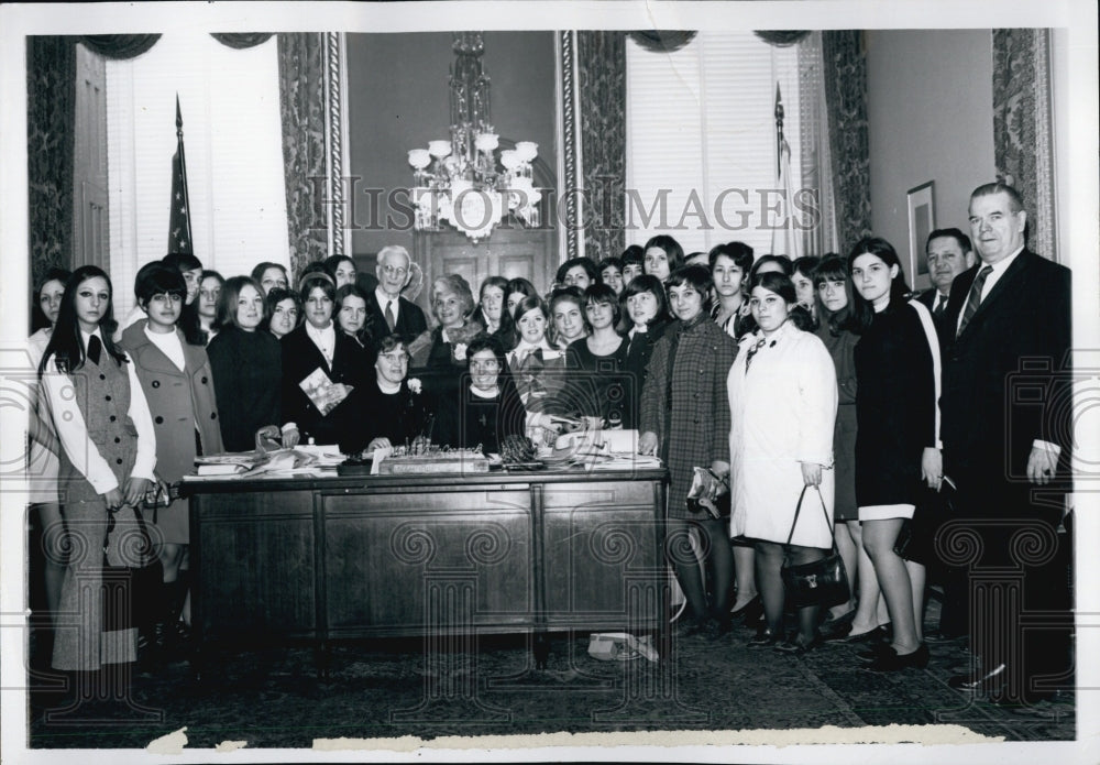 1969 Press Photo Congressman james Burke Speaker John McCormack Sister Patricia - Historic Images