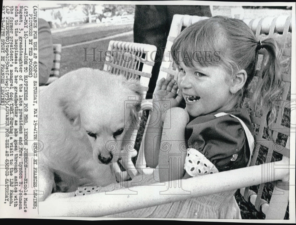 1973 Press Photo Nicole Marie Nugent,granddaughter of late Pres. Johnson - Historic Images