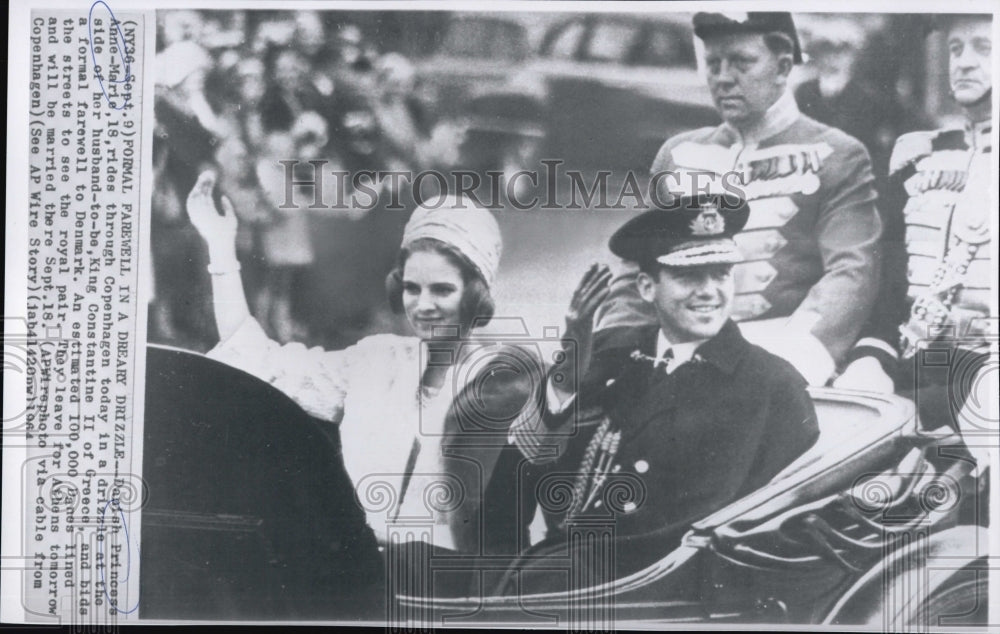 1964 Princess Anne-Marie of Denmark and King Constantine - Historic Images