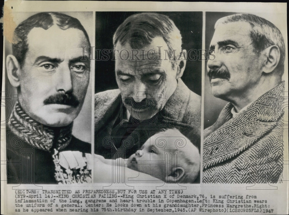 1947 King Christian, with granddaughter Princess Margrethe - Historic Images