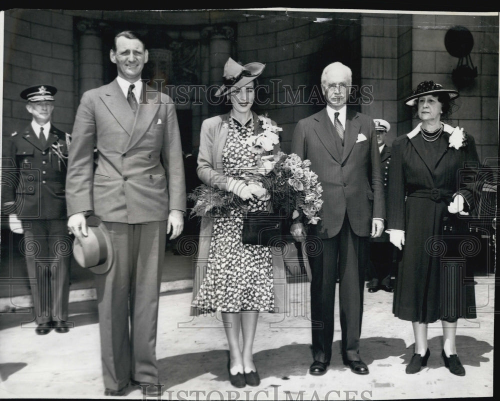 1939 Press Photo Crown Prince Fredrick &amp; Crown Princess Ingrid Arrive In US - Historic Images