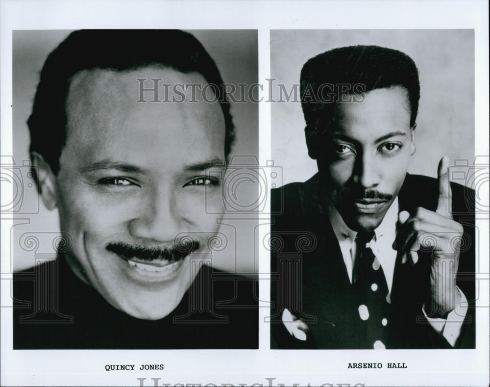 Press Photo Quincy Jones and Arsenio Hall - Historic Images