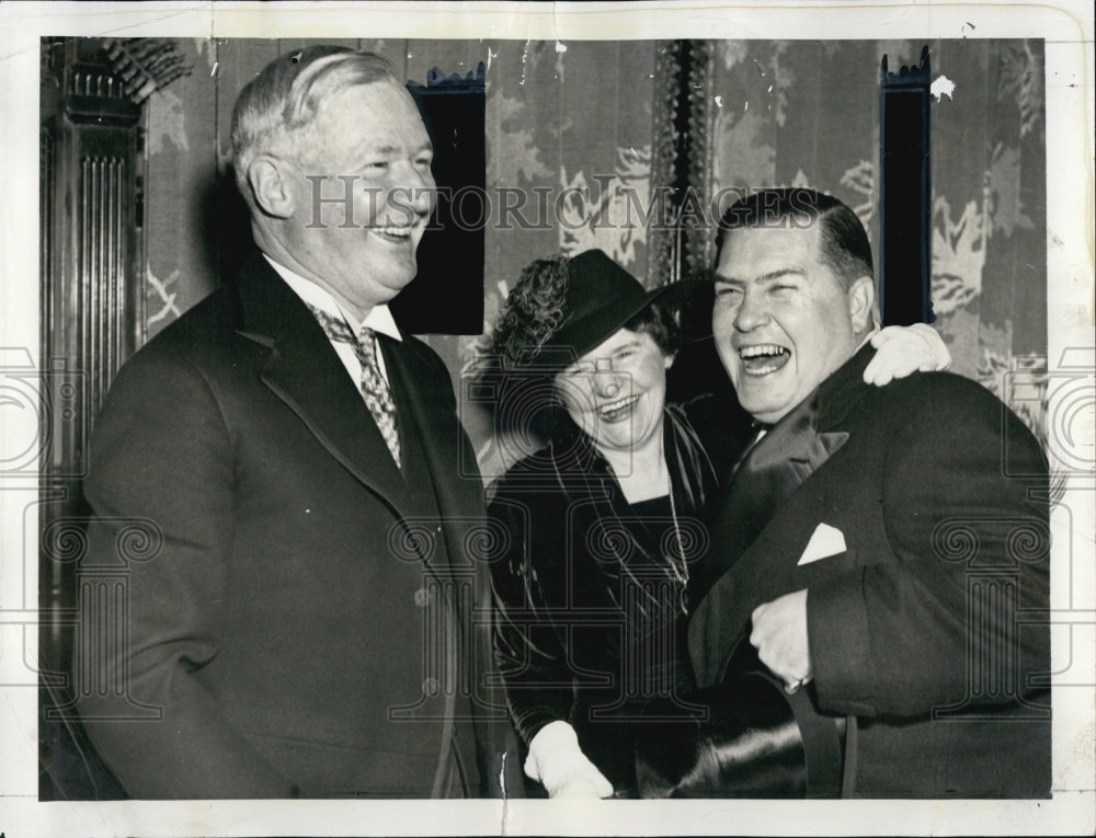 1938 Press Photo Ex Gov H Hoffman ,Mrs Moore &amp; Gov Harry Moore - Historic Images