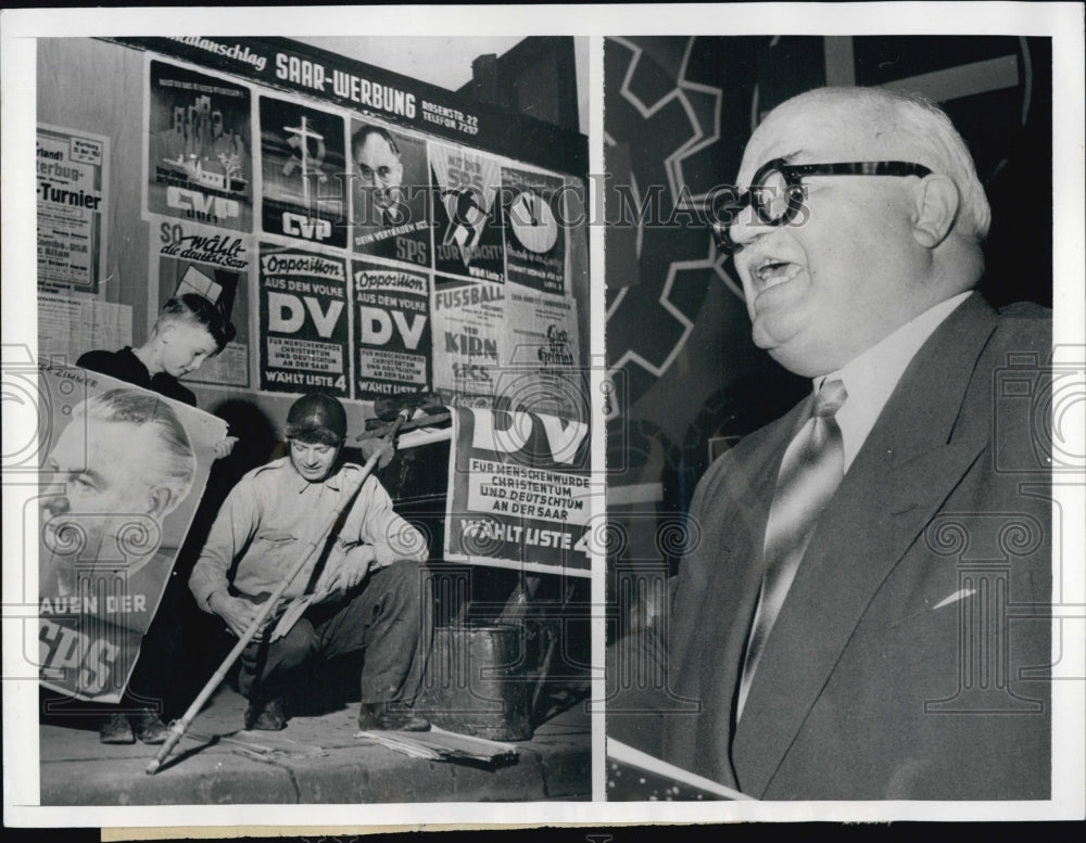 1955 Press Photo SAAR Premier Johannes Hoffman - Historic Images